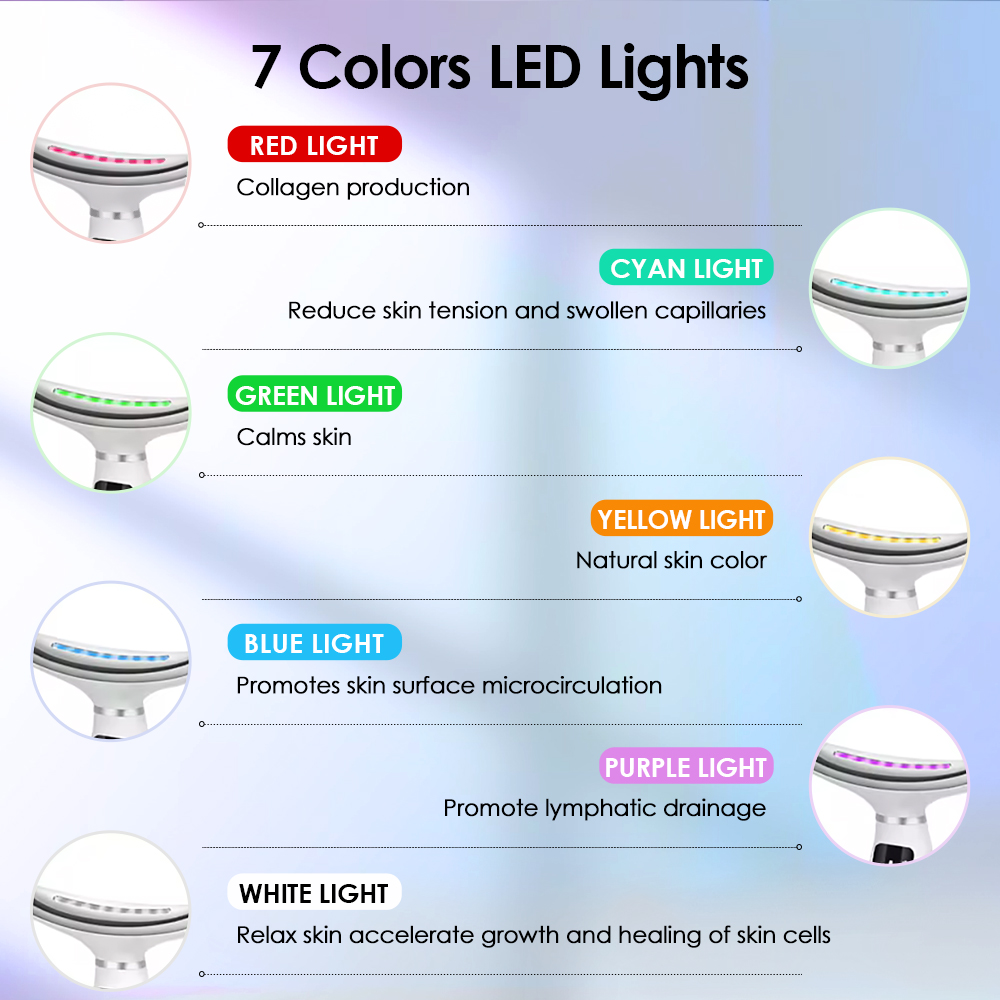 7 Colors LED Lights Face Neck  - Skincare Glowing recension och pris